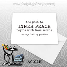 Inner Peace (AC011H) - ADULT Blank Notecard -  Sassy Not Classy, Funny Greeting Card