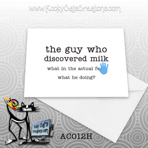 Milk (AC012H) - ADULT Blank Notecard -  Sassy Not Classy, Funny Greeting Card