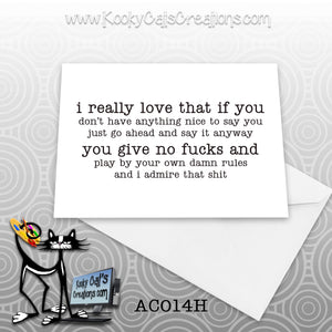 Really Love (AC014H) - ADULT Blank Notecard -  Sassy Not Classy, Funny Greeting Card