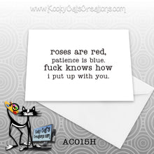 Roses Are Red (AC015H) - ADULT Blank Notecard -  Sassy Not Classy, Funny Greeting Card