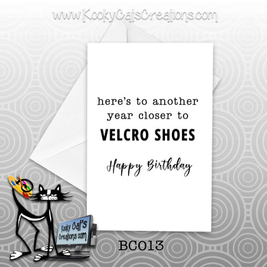 Velcro Shoes (BC013) - Blank Notecard -  Sassy Not Classy, Funny Greeting Card