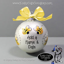 Bumble Bees - Hand Painted Glass Ornament - Original Designs by Cathy Kraemer