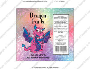 Dragon Farts Spray Digital Label -  Instant Download (M215) Digital Air Freshener Graphics - PERSONAL USE Only