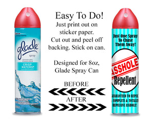 Go Away Bitch Spray Digital Label -  Instant Download (M217) Digital Air Freshener Graphics - PERSONAL USE Only