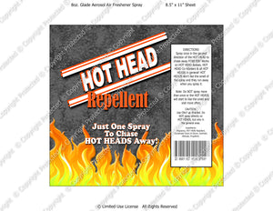 Go Away Hot Head Spray Digital Label -  Instant Download (M220) Digital Air Freshener Graphics - PERSONAL USE Only