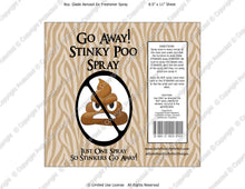 Go Away Stinky Poo Spray Digital Label -  Instant Download (M221) Digital Air Freshener Graphics - PERSONAL USE Only