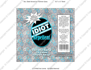 Children Digital Idiot Repellent Label -  Instant Download (M229) Digital Air Freshener Graphics - PERSONAL USE Only