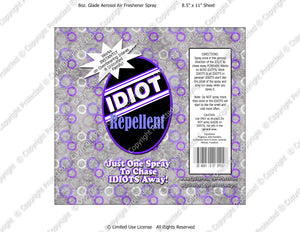 Inlaws Digital Idiot Repellent Label -  Instant Download (M229) Digital Air Freshener Graphics - PERSONAL USE Only