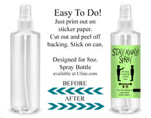 Digital Stay Away Spray Label -  Instant Download (M239) Digital Bottle Label Graphics - PERSONAL USE Only