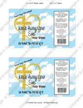 Digital Holy Water Spray Label -  Instant Download (M240) Digital Bottle Label Graphics - PERSONAL USE Only