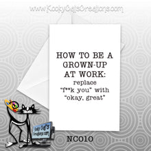 Grown-Up (NC010) - Blank Notecard -  Sassy Not Classy, Funny Greeting Card