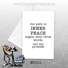 Inner Peace (NC011) - Blank Notecard -  Sassy Not Classy, Funny Greeting Card