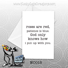 Roses Are Red (NC015) - Blank Notecard -  Sassy Not Classy, Funny Greeting Card