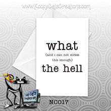 What The Hell (NC017) - Blank Notecard -  Sassy Not Classy, Funny Greeting Card