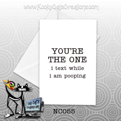 Text While Pooping (NC055) - Blank Notecard -  Sassy Not Classy, Funny Greeting Card