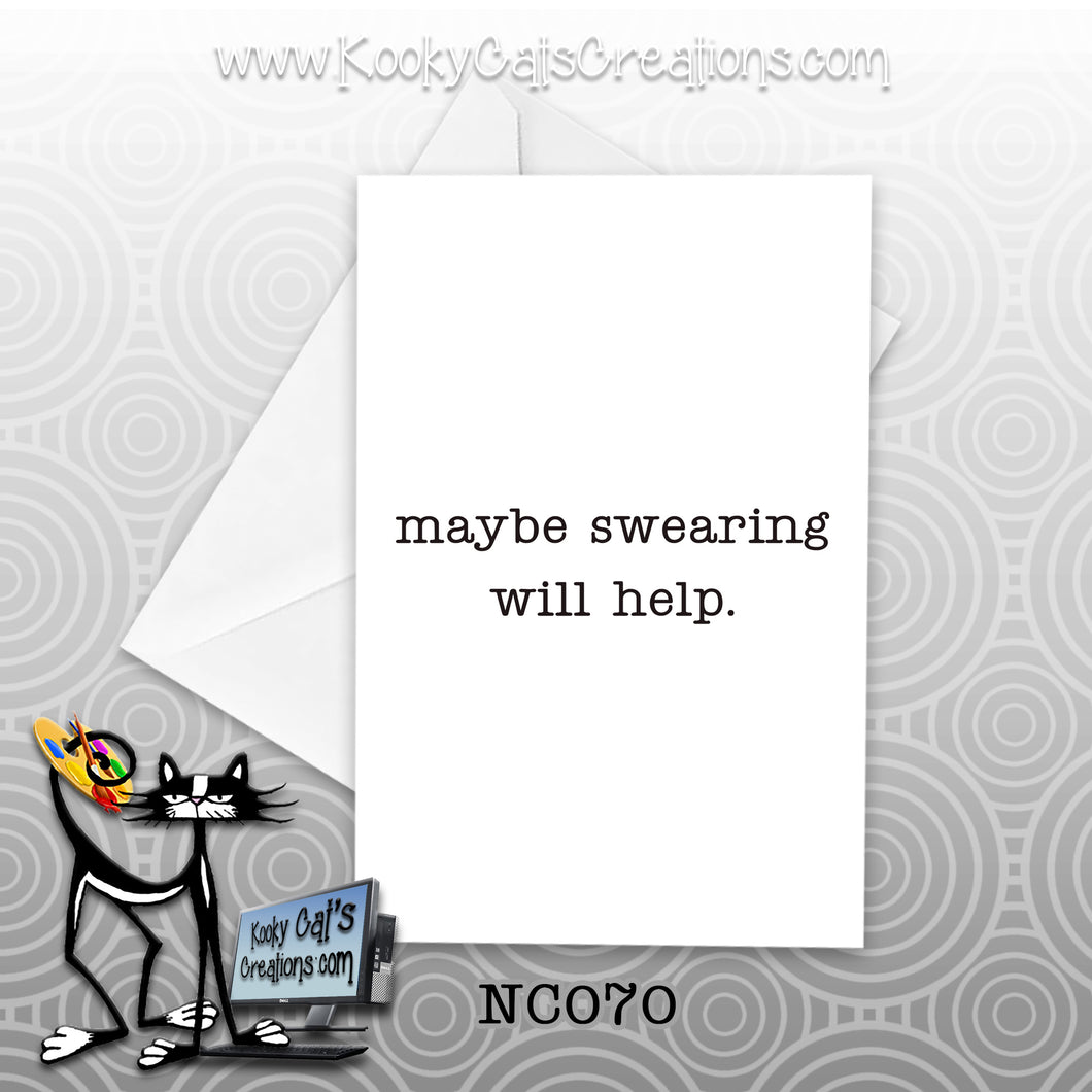 Swearing (NC070) - Blank Notecard -  Sassy Not Classy, Funny Greeting Card