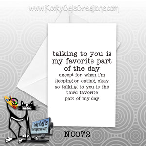 Talking To You (NC072) - Blank Notecard -  Sassy Not Classy, Funny Greeting Card