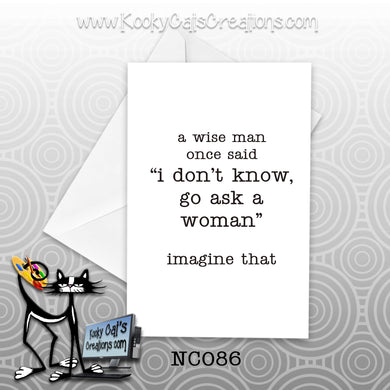 Wise Man (NC086) - Blank Notecard -  Sassy Not Classy, Funny Greeting Card