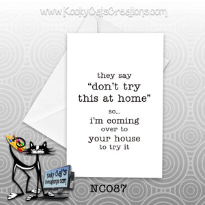 Don't Try This (NC087) - Blank Notecard -  Sassy Not Classy, Funny Greeting Card