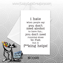 Don't Need Alcohol (NC095) - Blank Notecard -  Sassy Not Classy, Funny Greeting Card