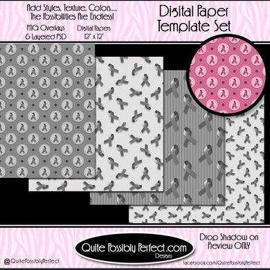 Digital Paper Template - Awareness Ribbons (PT126) CU Layered Overlay for Creating Your Own Digital Papers Commercial Use OK
