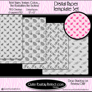 Digital Paper Templates - Valentine Set 1 Paper Template (PTJC101) CU Layered Overlay for Creating Your Own Digital Papers Commercial Use OK