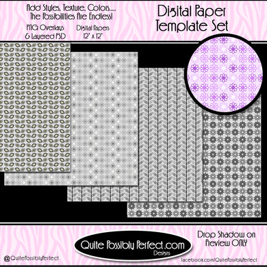 Digital Paper Templates - Flower Power 1 Paper Templates (PTJC105) CU Layered Overlay for Creating Your Own Digital Papers Commercial Use OK