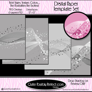 Digital Paper Templates - Abstract Waves Paper Templates (PTJC106) CU Layered Overlay for Creating Your Own Digital Papers Commercial Use OK