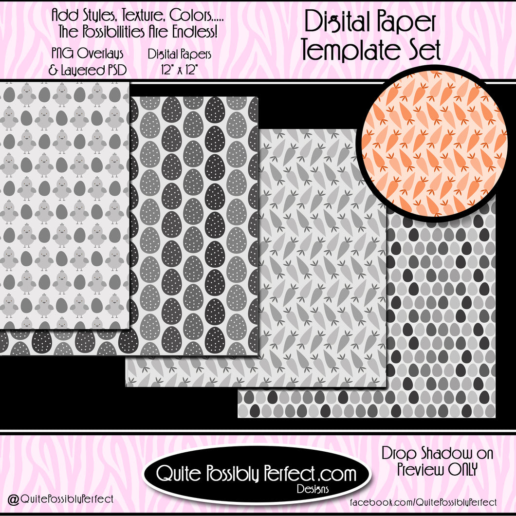 Digital Paper Templates - Easter Paper Templates (PTJC108) CU Layered Overlay for Creating Your Own Digital Papers Commercial Use OK
