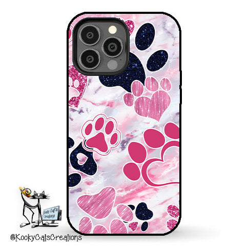 Pawprints Pink Cellphone Case