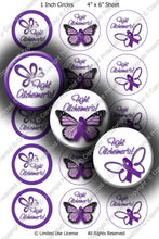 Digital Bottle Cap Images - Diabetes Butterfly Collage Sheet (R1096) 1 Inch Circles for Bottlecaps, Magnets, Jewelry, Hairbows, Buttons