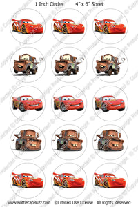 Digital Bottle Cap Images - Cars Collage Sheet (R1109) 1 Inch Circles for Bottlecaps, Magnets, Jewelry, Hairbows, Buttons15