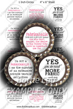 Digital Bottle Cap Images - Fabricaholic Collage Sheet (R1119) 1 Inch Circles for Bottlecaps, Magnets, Jewelry, Hairbows, Buttons1