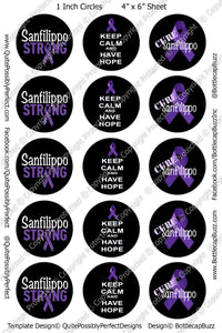 Digital Bottle Cap Images - Sanfilippo Awareness Collage Sheet (R1128) 1 Inch Circles for Bottlecaps, Magnets, Jewelry, Hairbows, Buttons
