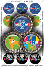 Digital Bottle Cap Images - Toys R Us Collage Sheet (R1132) 1 Inch Circles for Bottlecaps, Magnets, Jewelry, Hairbows, Buttons