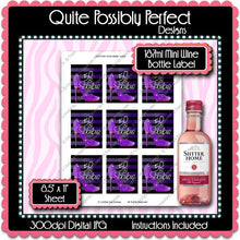 Digital Fabulous 50 Purple Mini Wine Bottle Label  -  Instant Download (M160) Digital Party Graphics - PERSONAL USE Only
