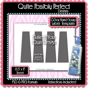 13.5oz Liquid Soap Label Template Instant Download PSD, PNG and TIFF Formats (Temp721) 8.5x11" Digital Bottle Cap Collage Sheet Template
