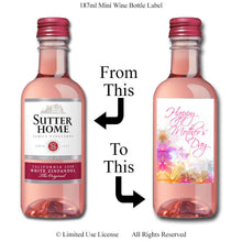 Digital Mother's Day Wine Bottle Label  -  Instant Download (M174) Digital Party Graphics - PERSONAL USE Only