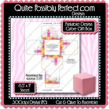 Digital Mother's Day 2.25" Cube Gift Box  -  Instant Download (M173) Digital Party Graphics - PERSONAL USE Only