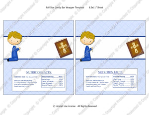 Digital Communion BLONDE Boy Candy Bar Label  -  Instant Download (M146) Digital Party Graphics - PERSONAL USE Only