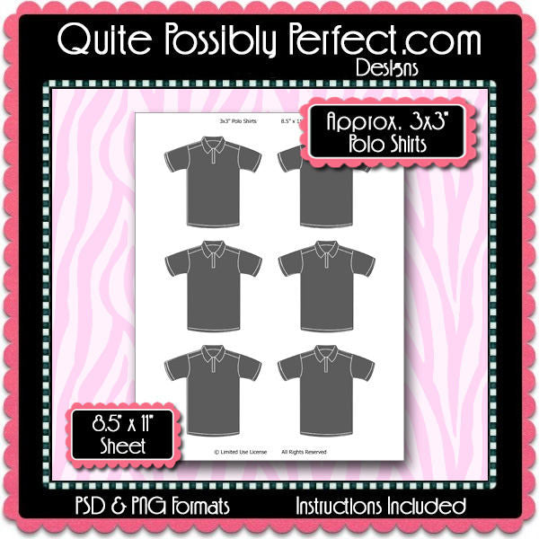 T Shirts Template Instant Download PSD and PNG Formats (Temp728) 8.5x11