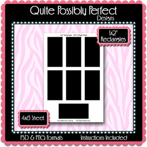 1x2 Inch Rectangle Template Instant Download PSD and PNG Formats (Temp5) 1x2 Rectangle Doomino Digital Bottlecap Collage Sheet Template