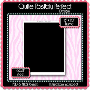 8x10" Frame Template Instant Download PSD and PNG Formats (Temp303) Digital Bottle Cap Collage Sheet Template