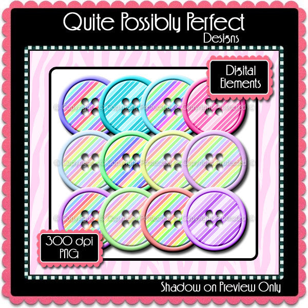 Digital Rainbow Button Elements Instant Download (C109)  for Scrapbooking, Collage Sheets,Greeting Cards, Bottle Caps