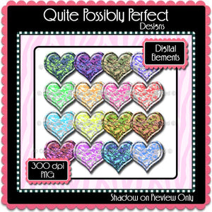 Digital Camouflage Puffy Heart Elements Instant Download (C112)  for Scrapbooking, Collage Sheets,Greeting Cards, Bottle Caps