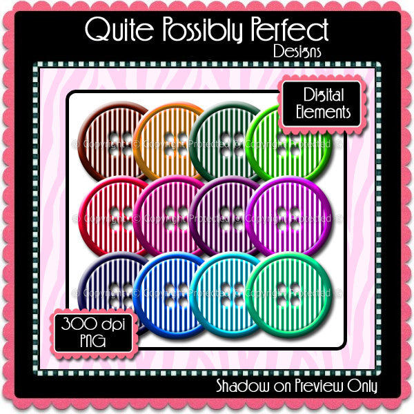 Digital Bright Stripes Button Elements Instant Download (C108)  for Scrapbooking, Collage Sheets,Greeting Cards, Bottle Caps