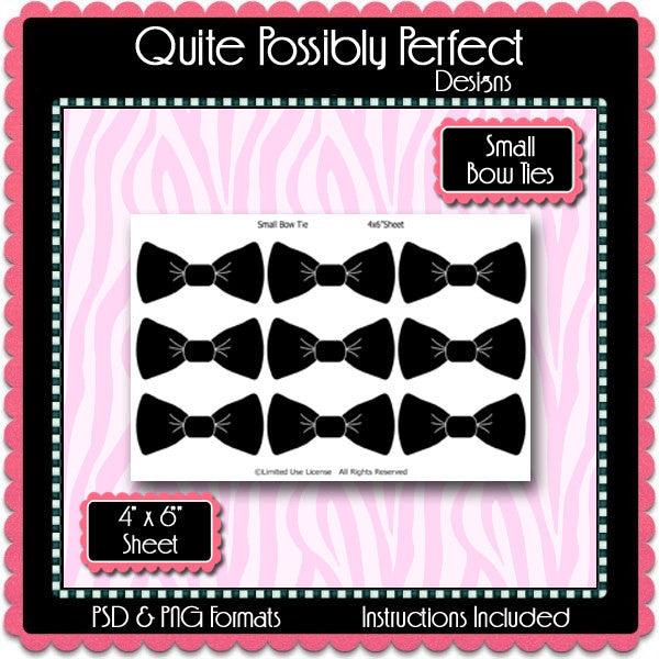 Small Bow Tie Template Instant Download PSD and PNG Formats (Temp246) Bow Tie Digital Bottlecap Collage Sheet Template