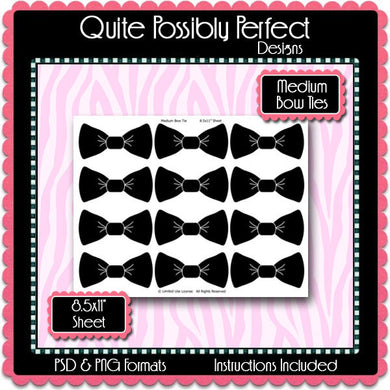 Medium Bow Tie Template Instant Download PSD and PNG Formats (Temp244) Bow Tie Digital Bottlecap Collage Sheet Template