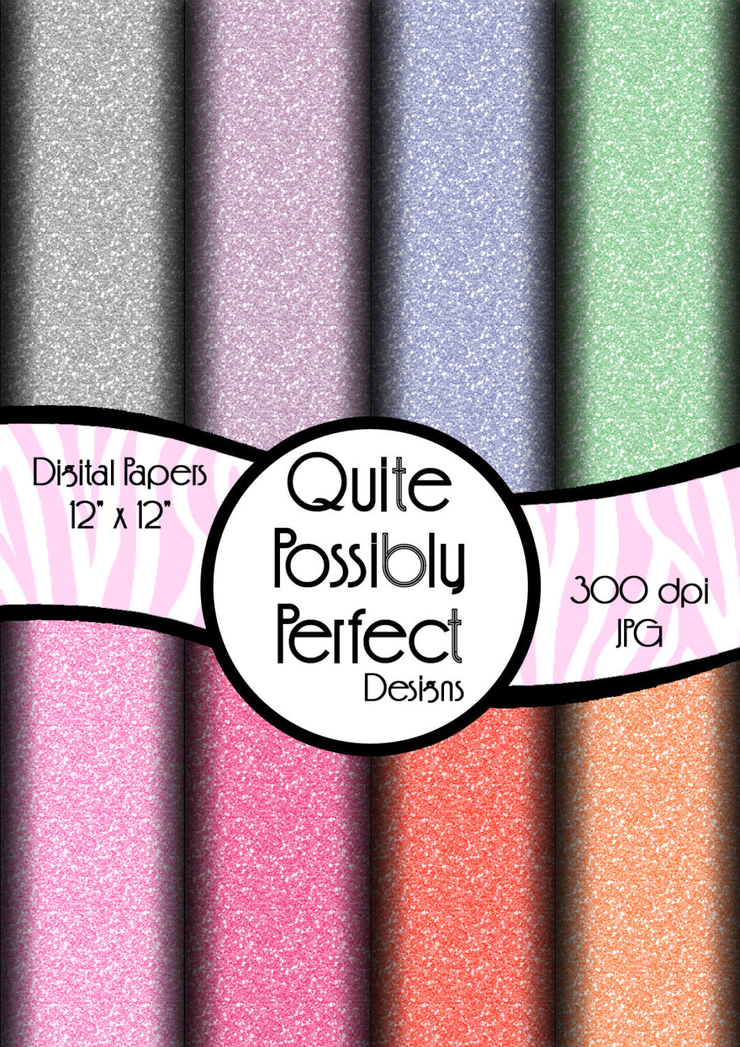 Pastel Fine Glitter Papers Digital Paper Pack Instant Download (DGP101) for Scrapbooking, Collage Sheets,Greeting Cards, Bottle Caps