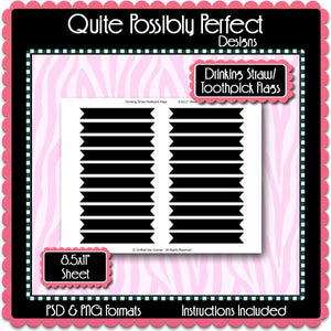 Drinking Straw/Toothpick Flag Template Instant Download PSD and PNG Formats (Temp445) 8.5x11" Digital Bottle Cap Collage Sheet Template